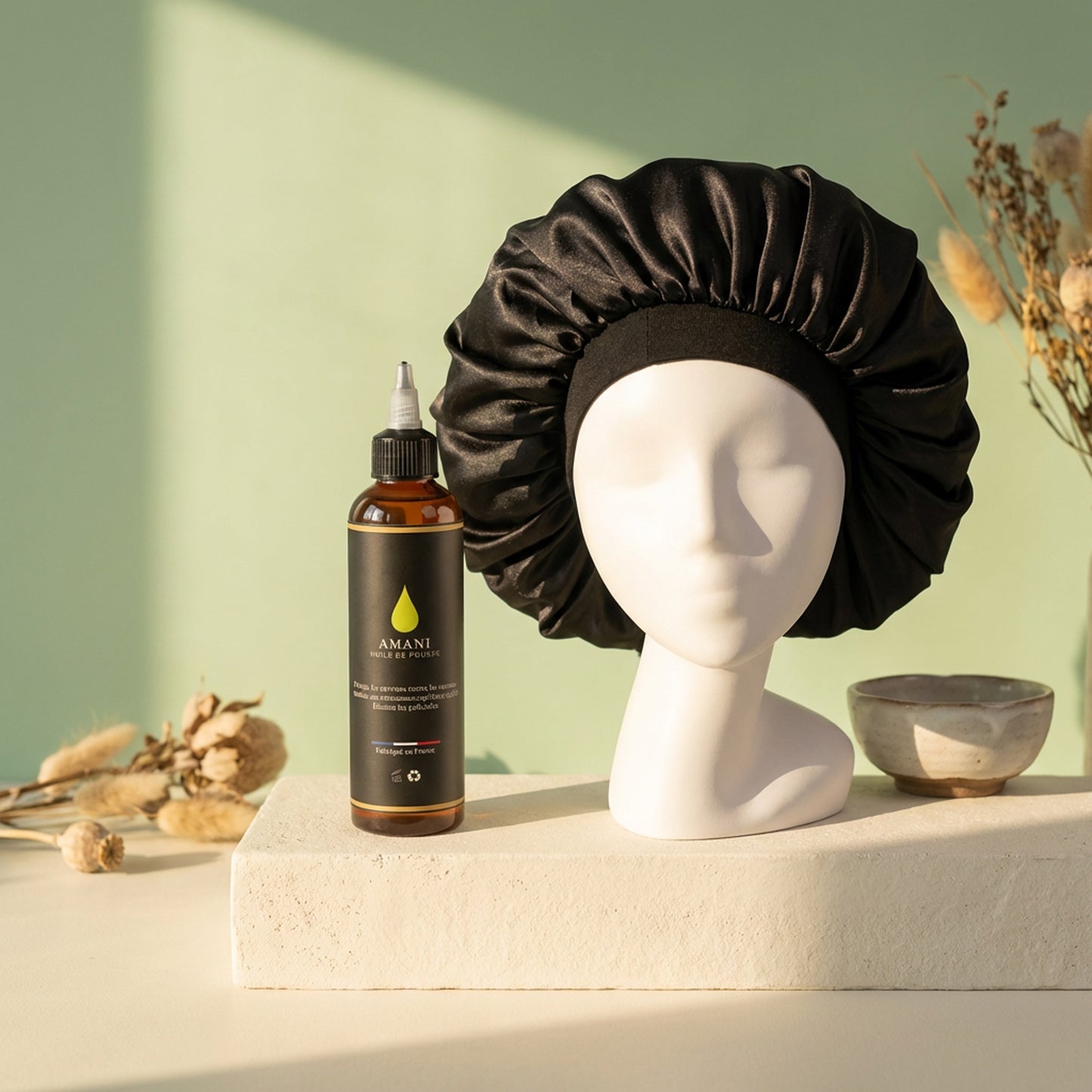 Pack huile de pousse Amani + Durag / Bonnet