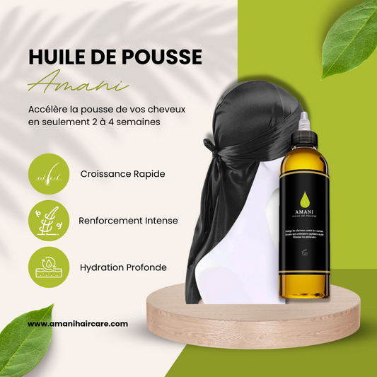 Pack huile de pousse Amani + Durag / Bonnet